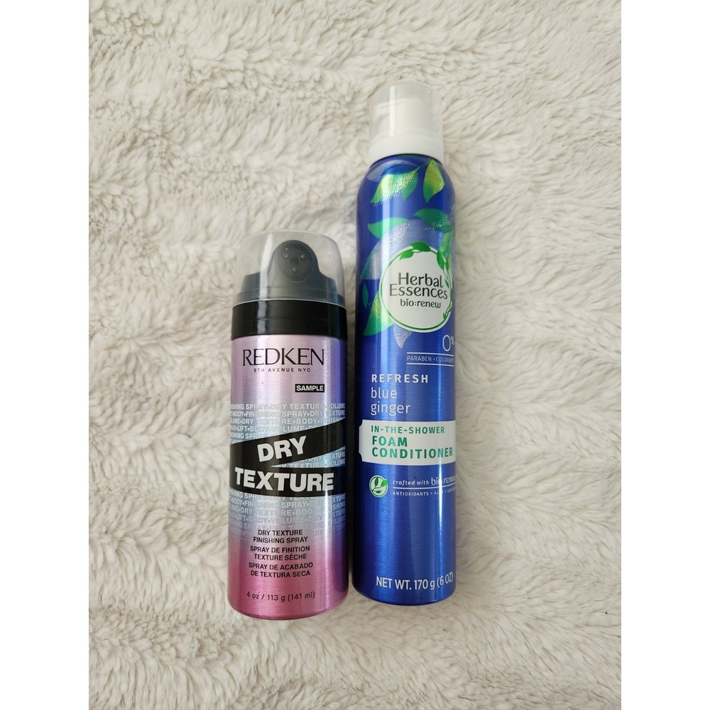 Redken Dry Texture Finishing Spray 4oz & Herbal Essences Blue Ginger Foam...